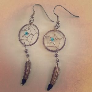 Turquoise and silver earrings